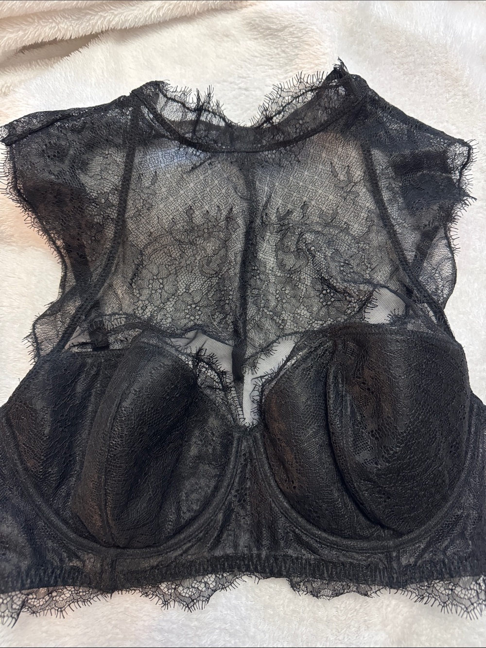 Victoria's Secret Black Lace Sheer Bustier Bralette